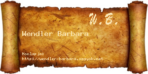 Wendler Barbara névjegykártya