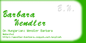 barbara wendler business card